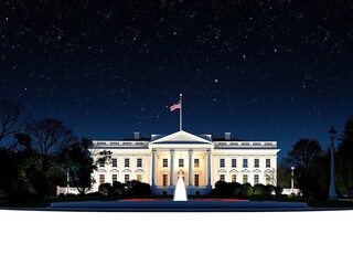 Naklejka premium Celestial Tapestry Adorns Nighttime White House
