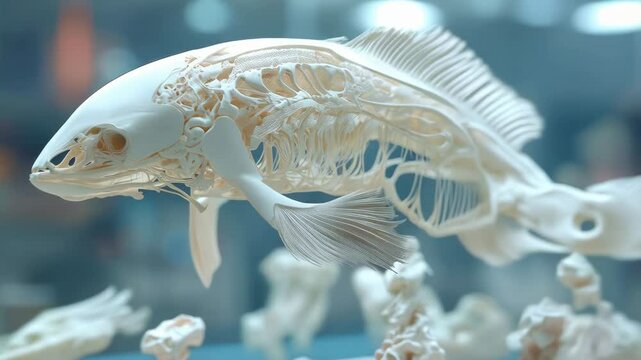 Intricate Fish Skeleton Model: A Detailed Look at Anatomy