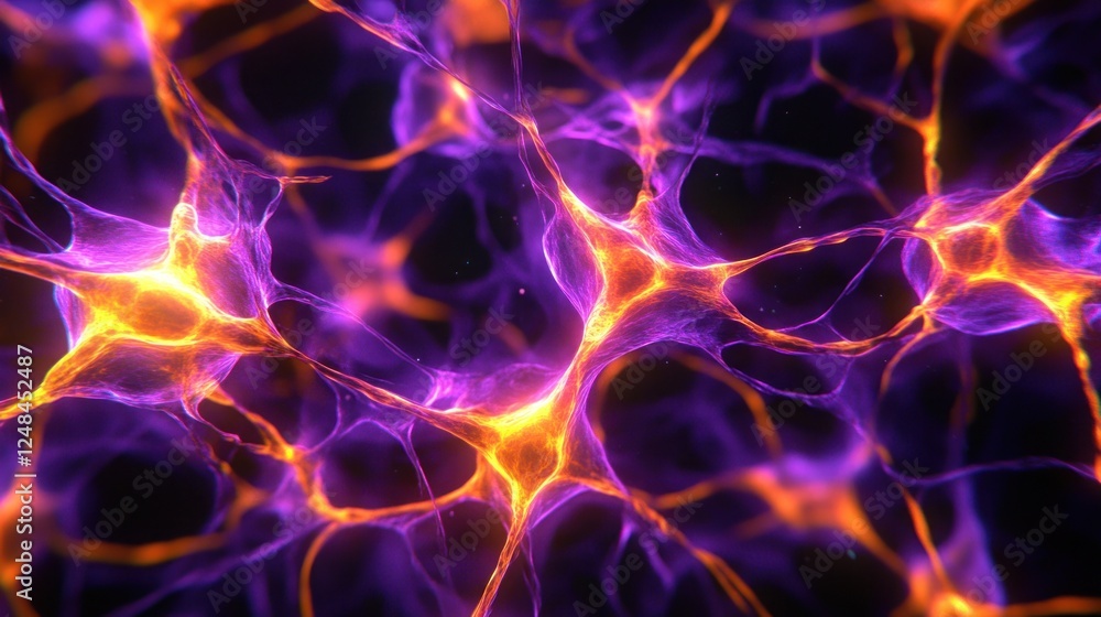 Poster Vibrant Neural Network Abstract Cellular Structure