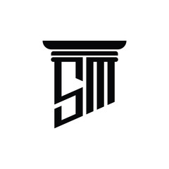 SM monogram logo design letter text name symbol monochrome logotype alphabet character simple logo