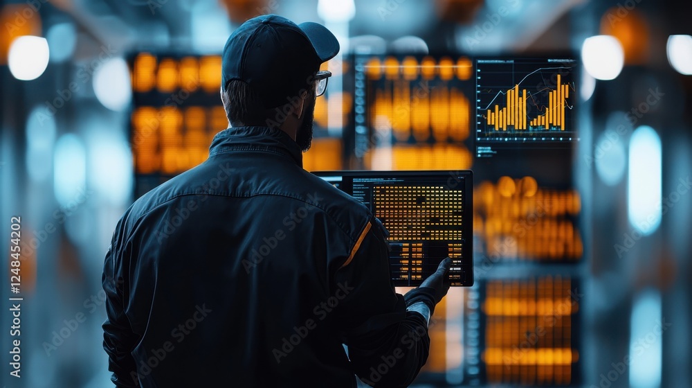 Poster financial data analysis focusing on the latest trends and insights in the energy production industry