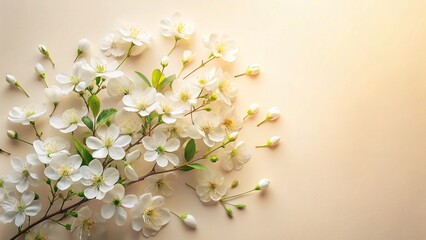 Double exposure: summer white flowers on light paper.