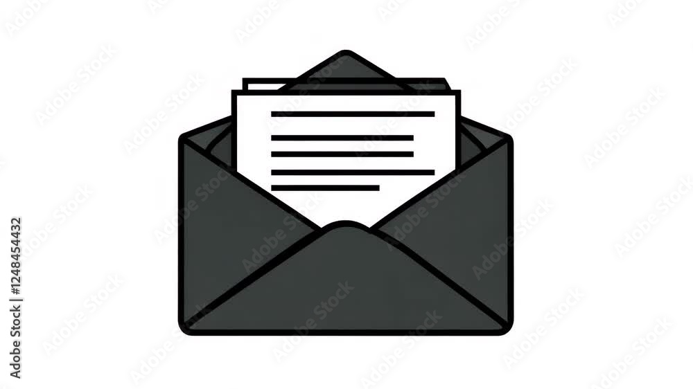 Poster envelope, letter and message for communication, notification and digital mail. inbox, online communi