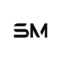 SM monogram logo design letter text name symbol monochrome logotype alphabet character simple logo