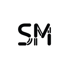SM monogram logo design letter text name symbol monochrome logotype alphabet character simple logo