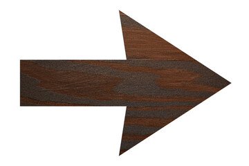 Arrow with wooden texture isolated on white