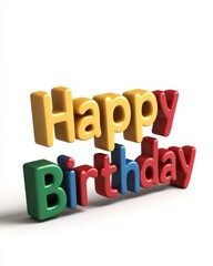 Colorful letters spell "Happy Birthday," conveying a festive and celebratory mood perfect for birthday celebrations.