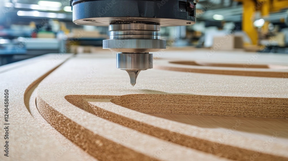 Poster Automated CNC Router Carving Wood Pattern