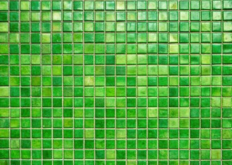 Fototapeta premium Green Ceramic Tile Wall Texture Background Abstract Mosaic