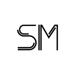 SM monogram logo design letter text name symbol monochrome logotype alphabet character simple logo