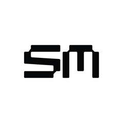 SM monogram logo design letter text name symbol monochrome logotype alphabet character simple logo