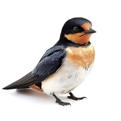 Fototapeta premium Majestic Swallow Bird: Stunning Close-up of a Swallow in Flight against a Pristine White Background