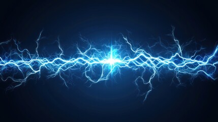 Abstract Blue Electric Energy Flowing