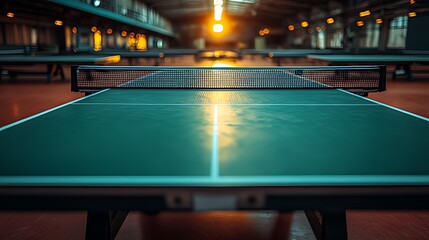 Indoor Ping Pong Table, Warehouse Setting, Sunset Glow, Recreation