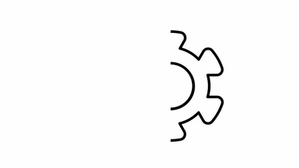 Ai technology with gear, animated footage looping, outline design style