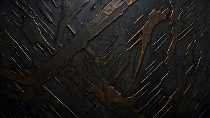 Blackened steel with a metallic sheen with pattern, abstract twisted textured with bright and glow, background for web banner, ads, poster, presentation concept, template copy space