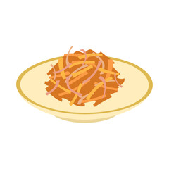 いかにんじん。フラットなベクターイラスト。
Pickled carrot and dried cuttlefish. Flat vector illustration.