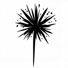 Obraz premium Silhouette of bursting firecracker explosion on white background, celebration