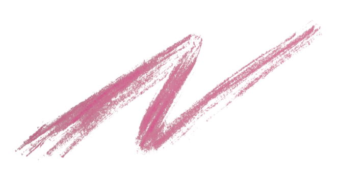 Colored pencil, pink color line, isolated on transparent background.