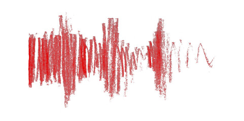 Red colored pencil isolated on transparent background