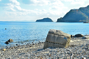 大坂城石垣石丁場跡　天狗岩磯丁場の風景　香川県小豆島町 © hayakato