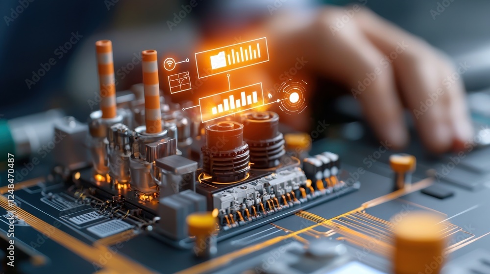 Poster digitized power plant monitoring and control system for fossil fuel energy production advanced indus