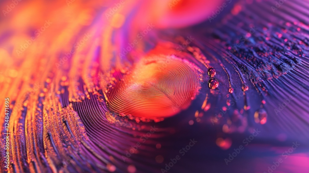 Poster Abstract Colorful Texture with Circular Pattern and Water Droplets