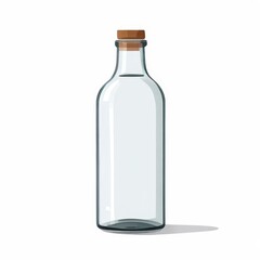 the AI Image Generator, Transparent Glass Bottle with Wooden Cork Stopper