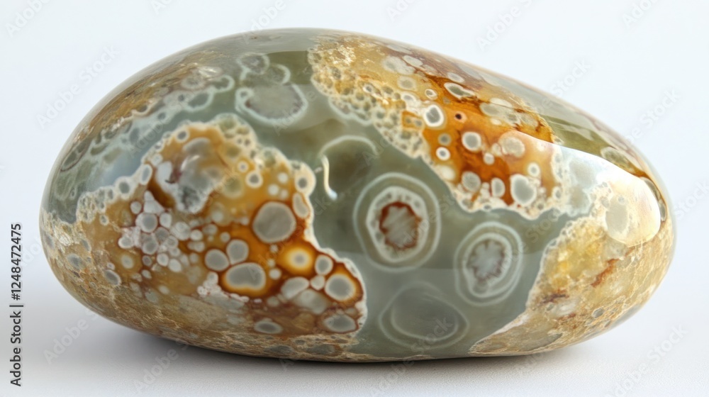 Poster polished ocean jasper stone showing intricate patterns