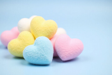 Obraz premium cluster of heart shaped candies different pastel colors