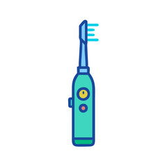 Obraz premium Electric Toothbrush Icon in flat design with white background