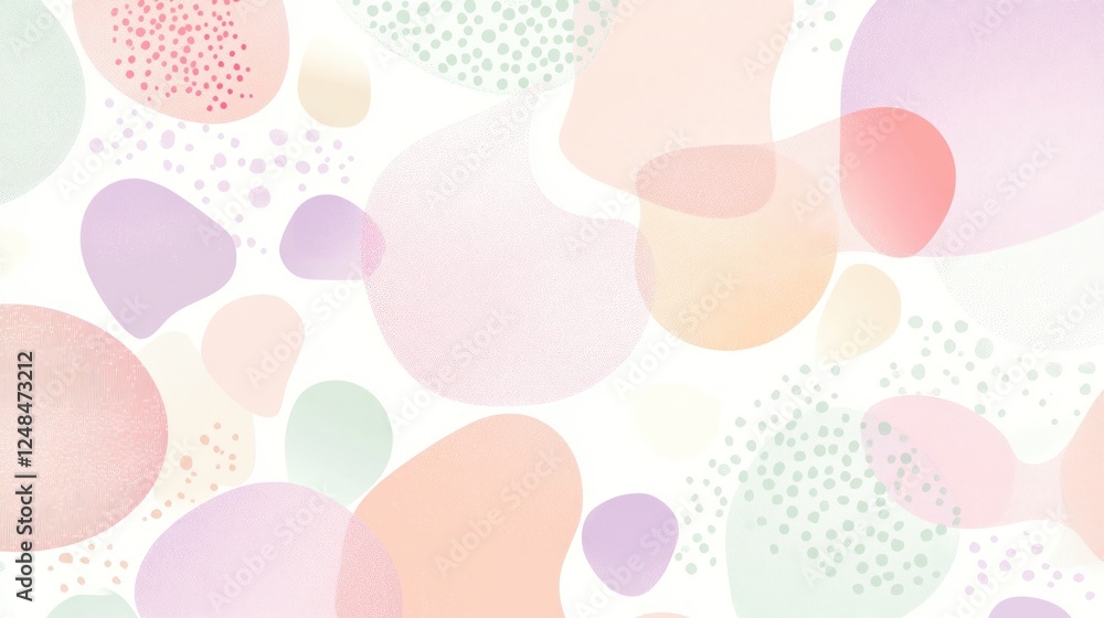 Aufkleber abstract pastel shapes and dots pattern design