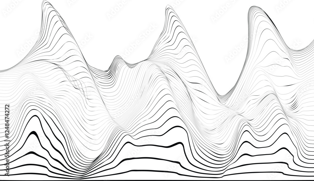 Poster abstract flow lines background . optical illusion art .fluid wavy shape .striped linear pattern . op