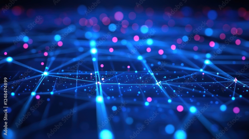 Poster Abstract Network Nodes Connected By Lines