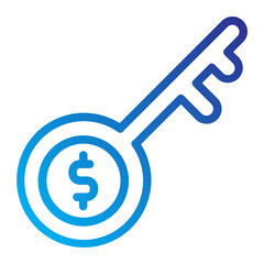 Key Money finance Line Gradient Icon