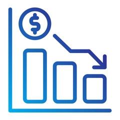 Los money finance Line Gradient Icon