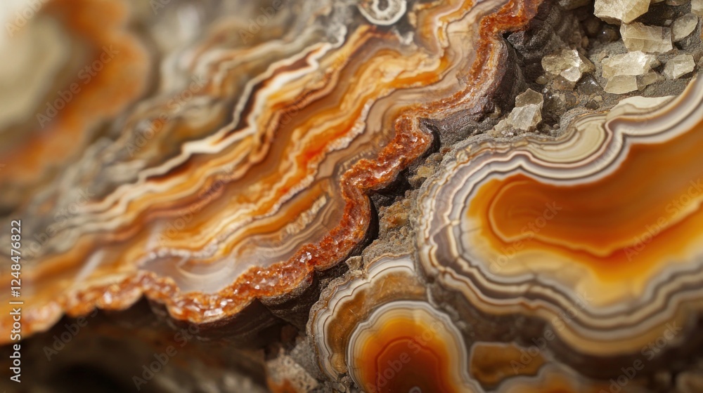Poster Intricate Agate Stone Showing Bands of Color and Texture