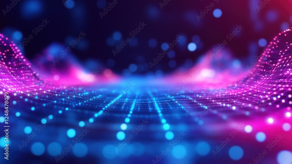 Poster abstract digital network wave background