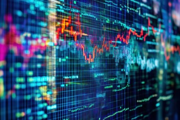 Stock market data displayed on a digital world map highlighting global trends. Generative AI
