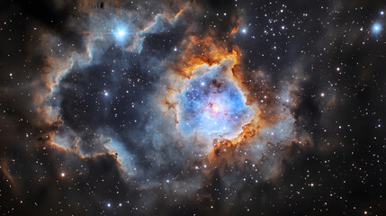 A cosmic explosion of bright colors and stars, creating an expansive and awe-inspiring scene of stellar energy and motion.