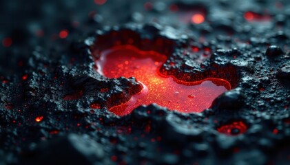 Dark, viscous crude oil with a rough, uneven surface , well, uneven, tar