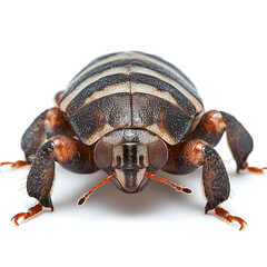 Naklejka premium Striped Beetle: A Detailed Macro Photograph of an Insect's Intricate Features