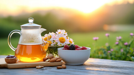  serene breakfast with oatmeal and berries