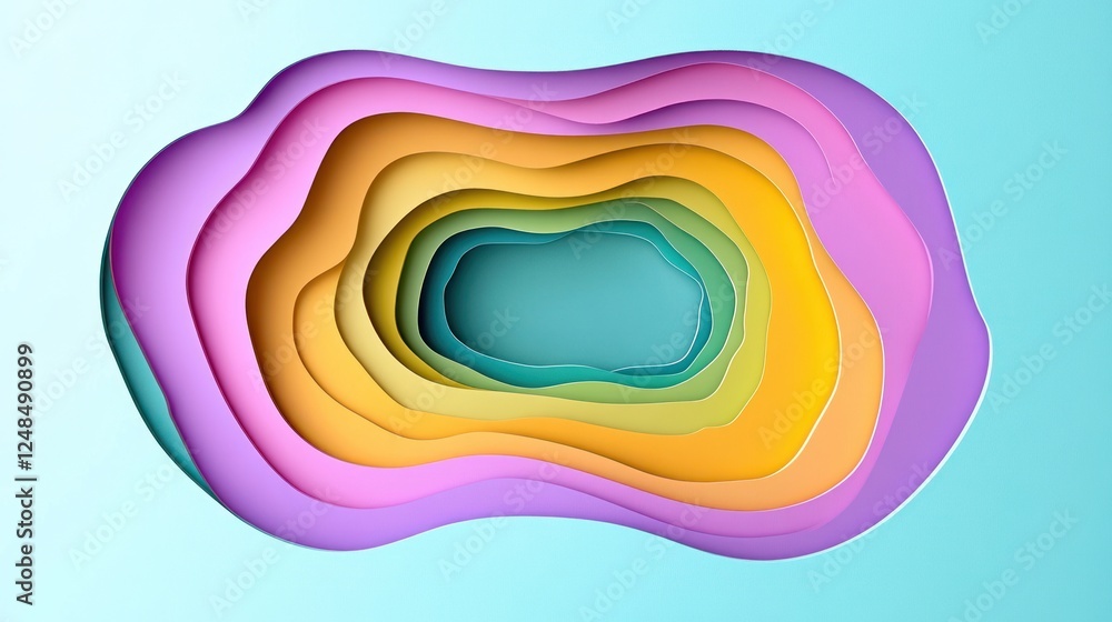 Poster Abstract Colorful Layered Paper Design