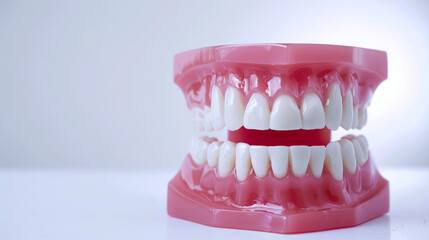 Obraz premium Close-Up of Tooth Model with Shallow Depth of Field on White Background