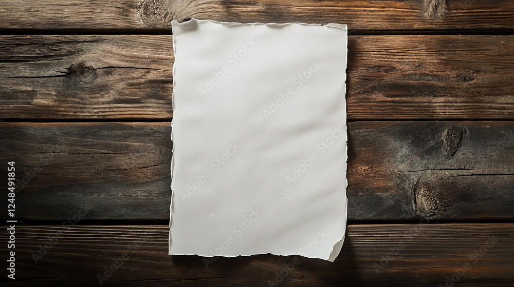 Poster empty blank horicontal sheets isolated on dark wood background to replace your design 3d illustratio
