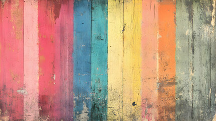 Colorful painted wood planks background texture