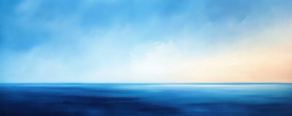 Fototapeta premium Abstract blue sky and sea- with a gradient from light to dark colors- creating an impressionistic effect. The horizon is blurred for depth.