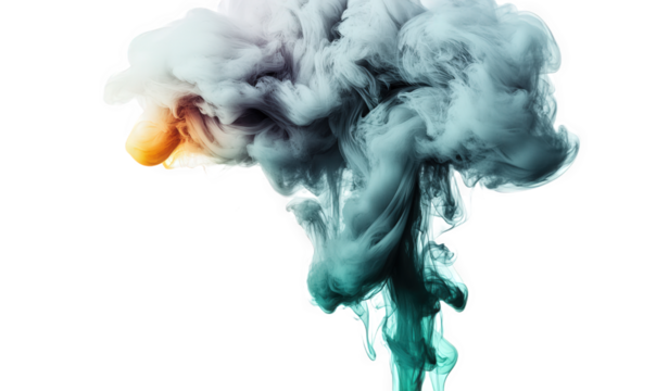 Colorful ink and smoke rise up