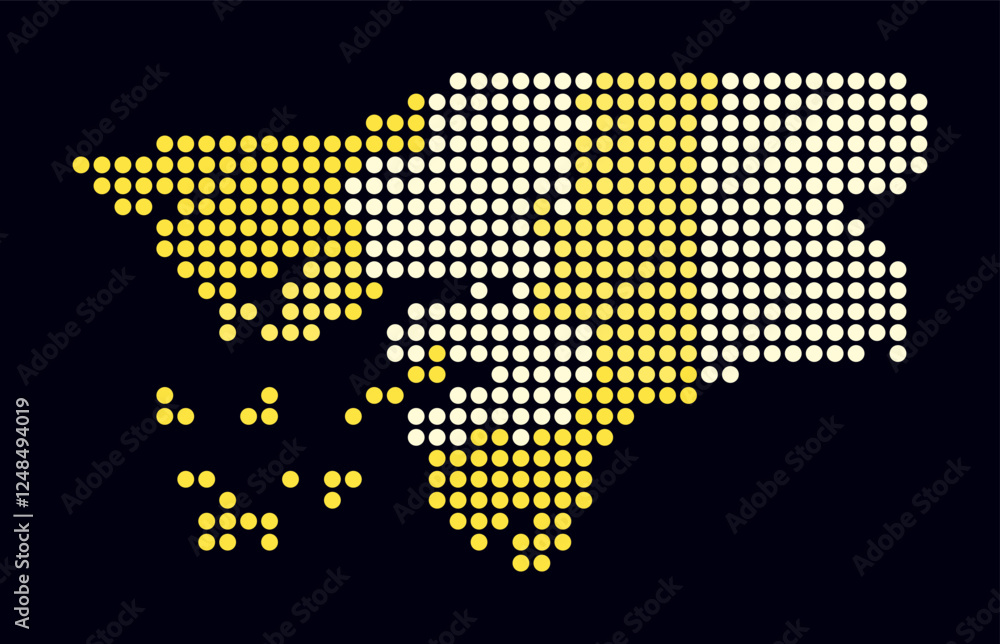 Poster guinea-bissau dotted map. digital style map of the country on dark background. guinea-bissau shape w
